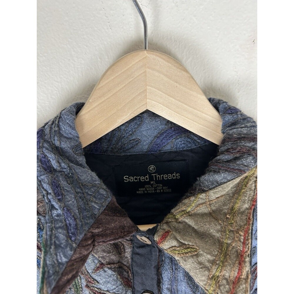 Sacred Threads Patchwork Quilted Jacket Women's M… - image 2